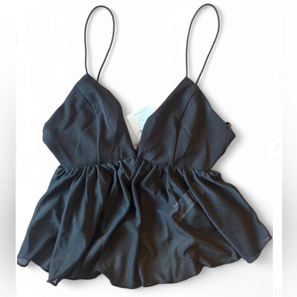 Black Spaghetti Strap Blouse